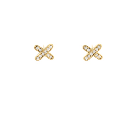 Pave X Shape Studs - Picture 1 of 1